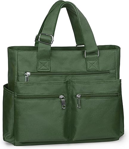 VOLGANIK ROCK Canvas Tote Bag Waterproof Nylon Multi Pocket Shoulder Bag (Work/Teacher)